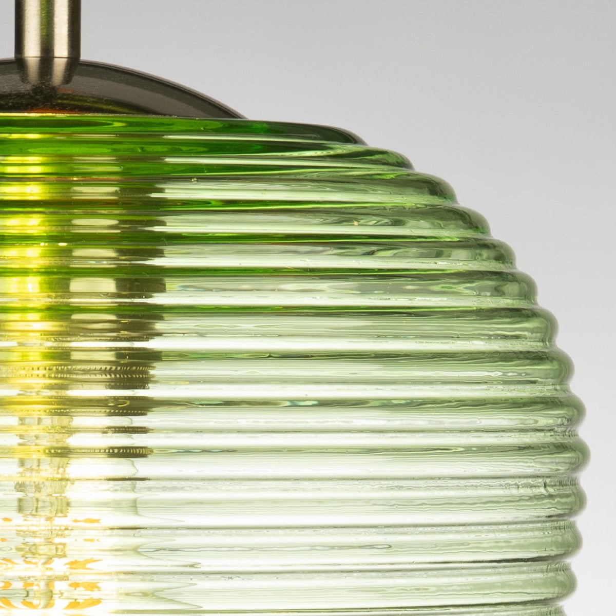 Rippe Rippled Pendant in Pale Green Glass