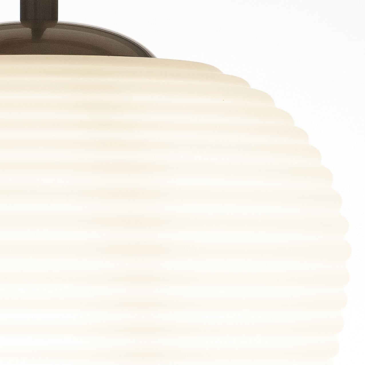 Rippe Rippled Pendant in Matte-White Opal Glass