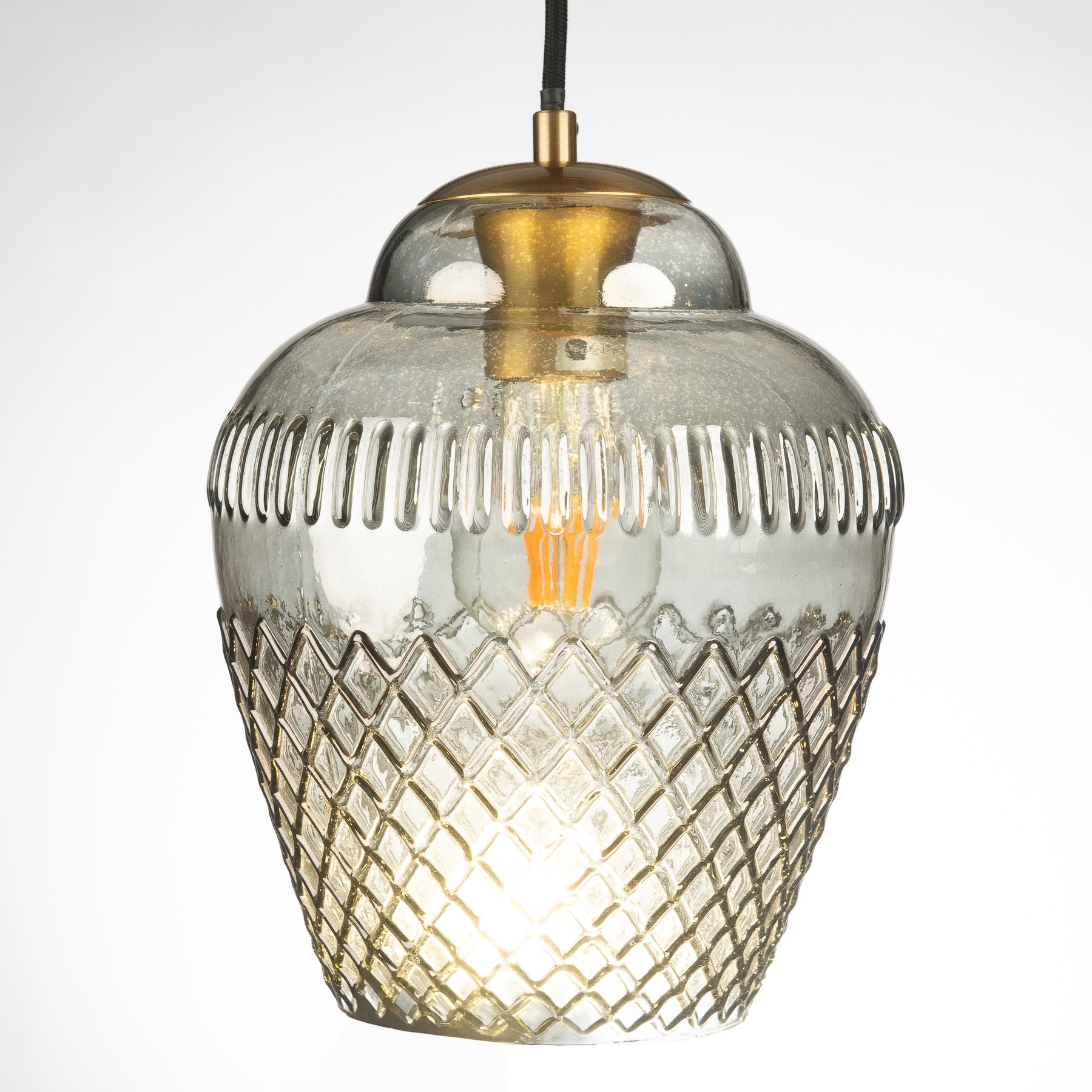 Zarz Crystal Smoke Glass Pendant Lamp