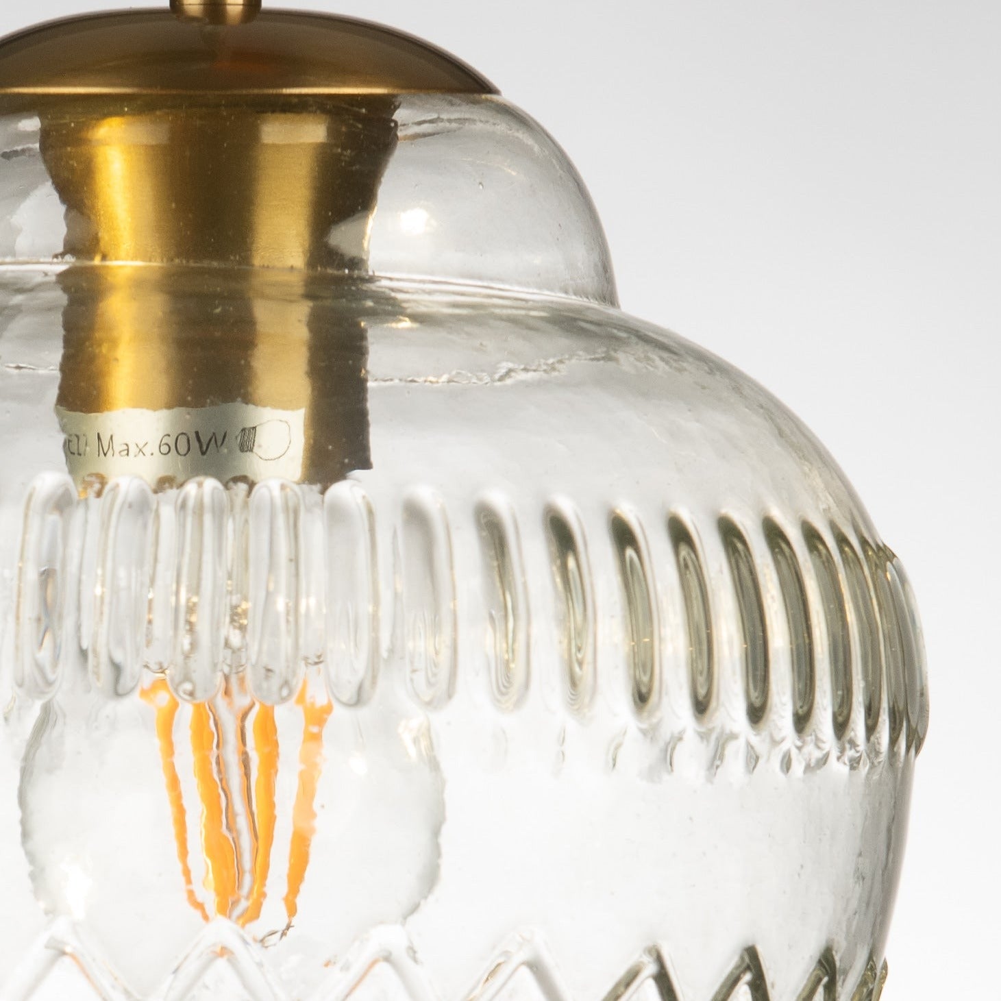 Zarz Diamond Crystal Clear Glass Pendant Lamp