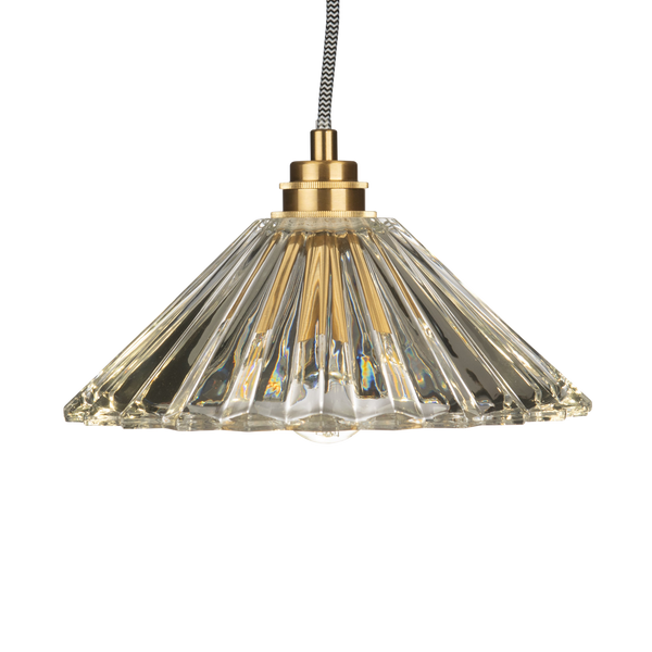 Salotto Hand-blown Fluted Pendant in Clear Glass