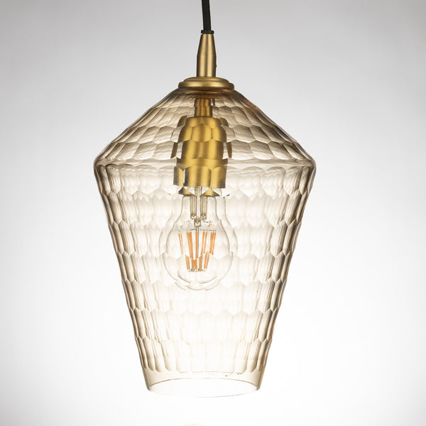 Isla Honeycomb Hand Cut Crystal Glass Pendant Lamp