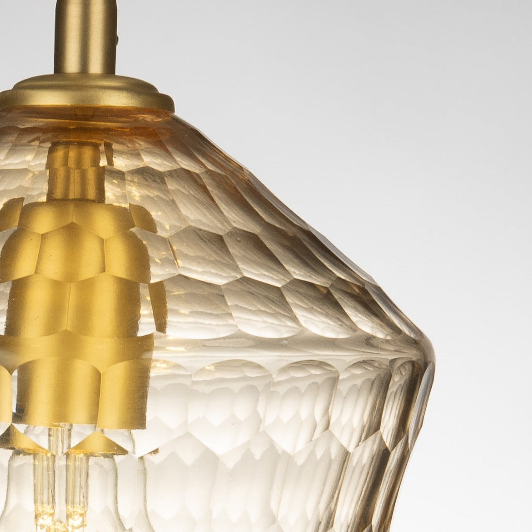 Isla Honeycomb Hand Cut Crystal Glass Pendant Lamp