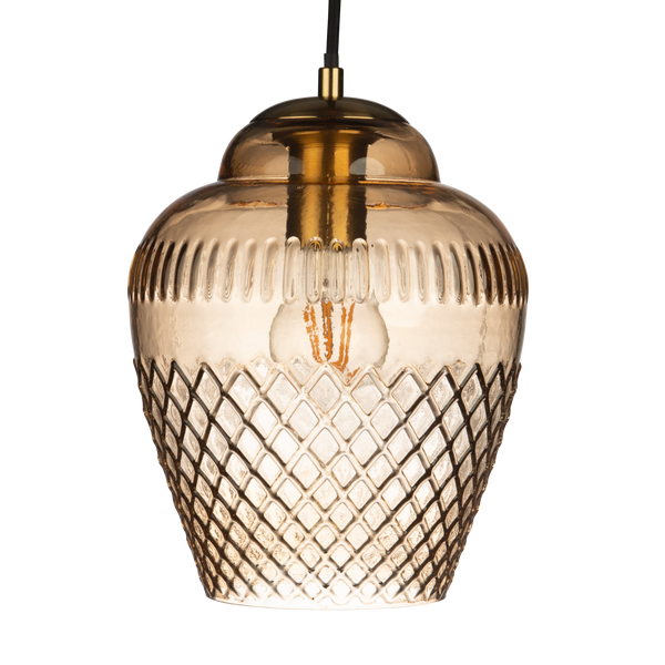 未開封　amber diamond pattern lamp shade Vintage Amber Glass Diamond Quilted Pattern Oil Lamp Shades