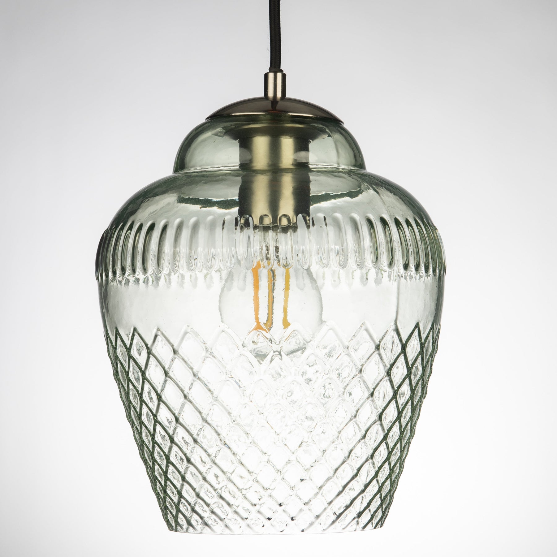 Zarz Diamond Crystal Pale Green Pendant Lamp