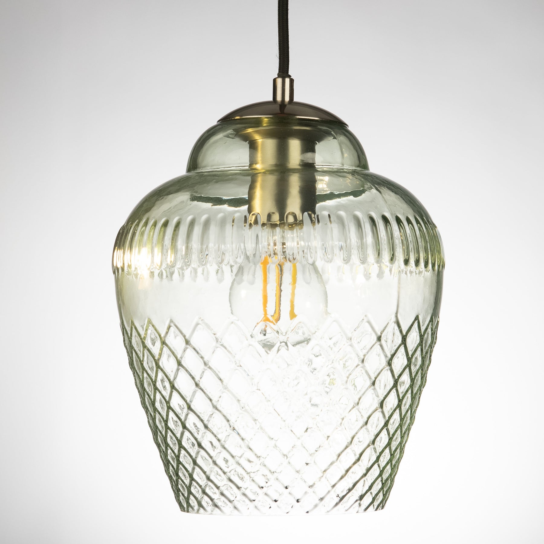 Zarz Diamond Crystal Pale Green Pendant Lamp
