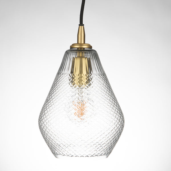 Henriette Diamond Hand Cut Crystal Glass Pendant Lamp