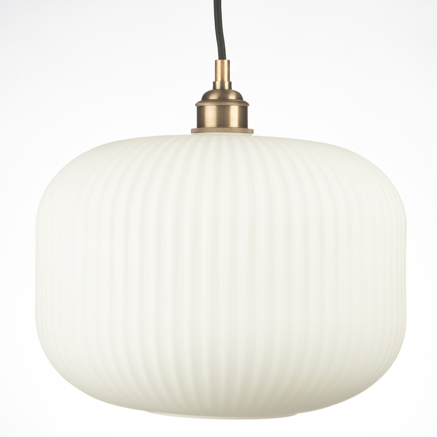 Ashter Hand-blown Lantern Pendant in Matte-white Opal Glass