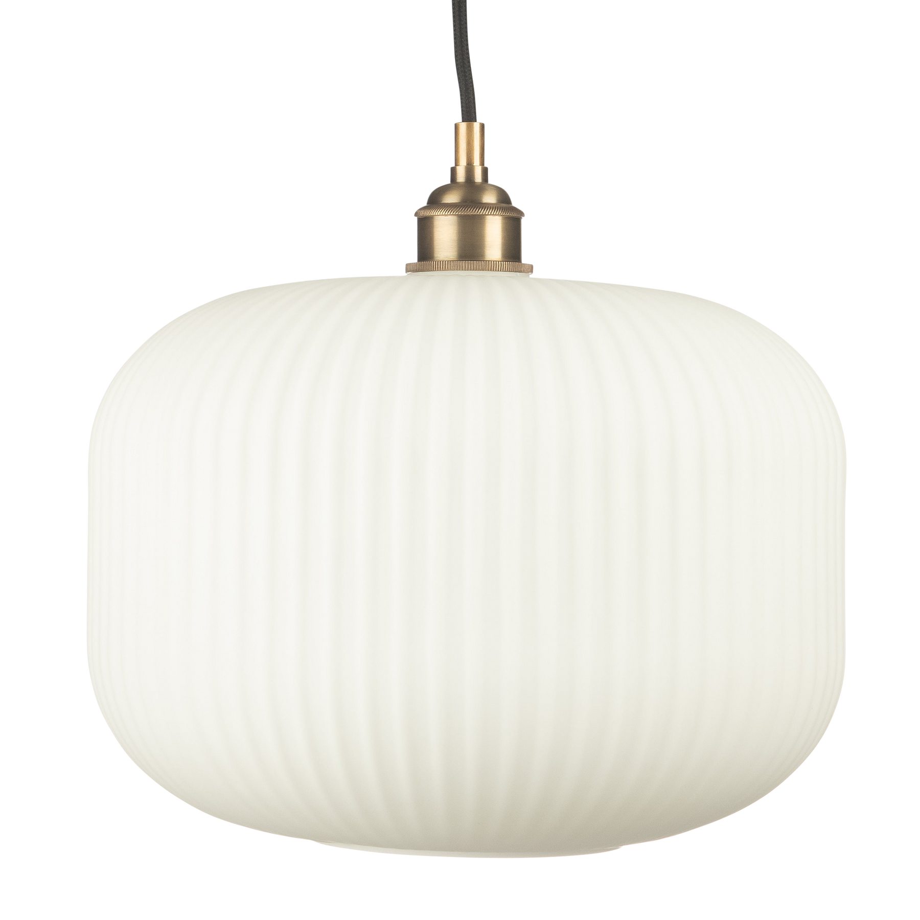 Ashter Hand-blown Lantern Pendant in Matte-white Opal Glass