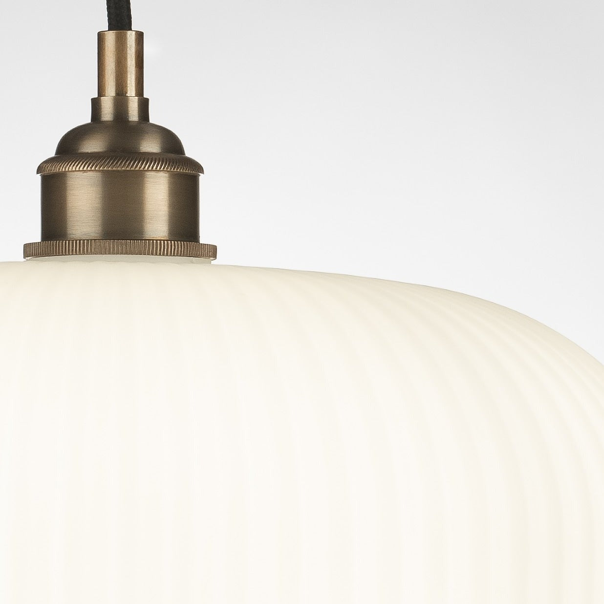 Ashter Hand-blown Lantern Pendant in Matte-white Opal Glass