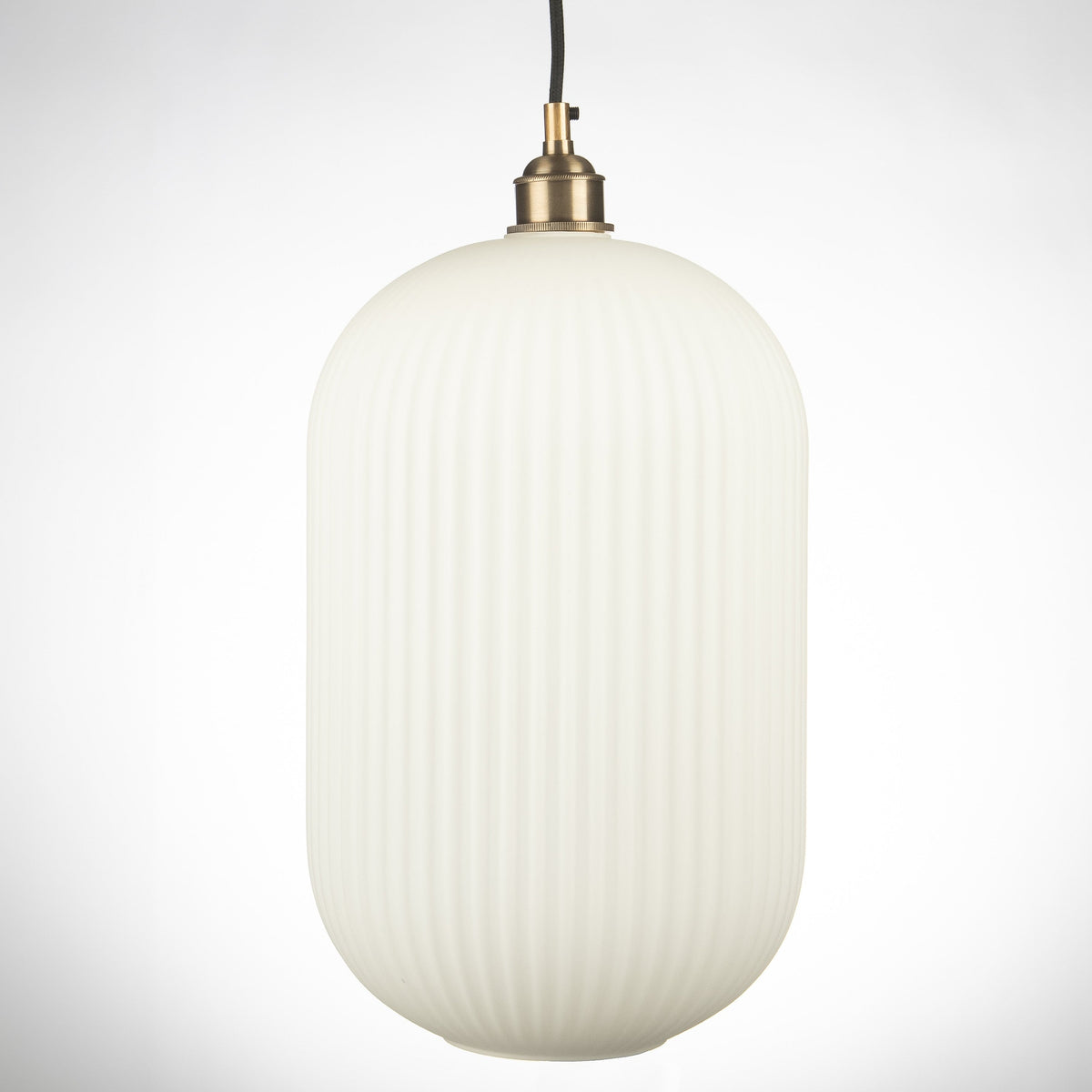Reffro Rippled Opal Glass Column Pendant Lamp