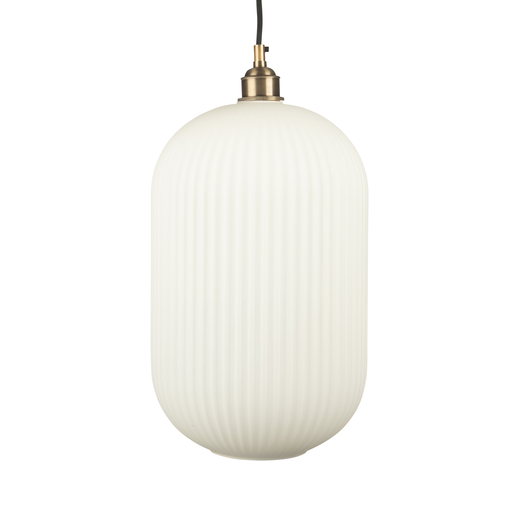 Reffro Rippled Opal Glass Column Pendant Lamp