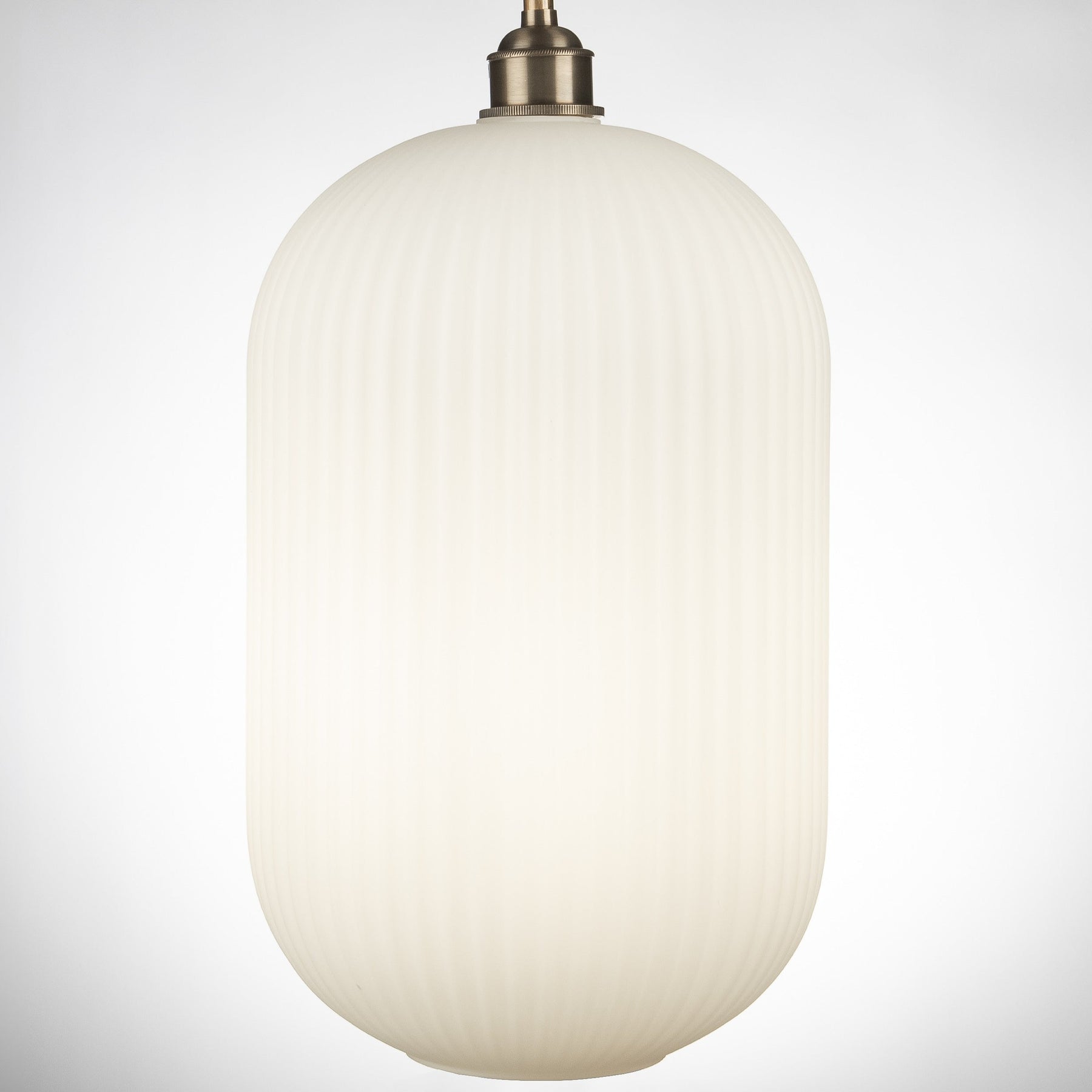 Reffro Rippled Opal Glass Column Pendant Lamp