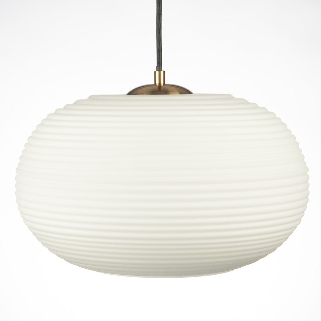 Loy Matte-White Opal Rippled Glass Pendant Lamp