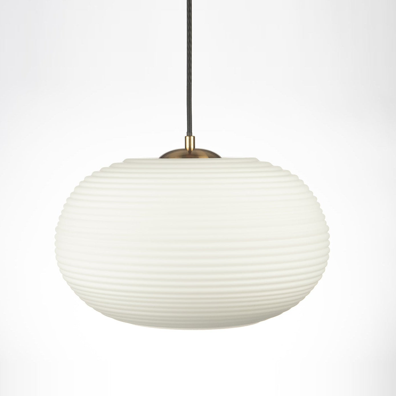 Loy Matte-White Opal Rippled Glass Pendant Lamp