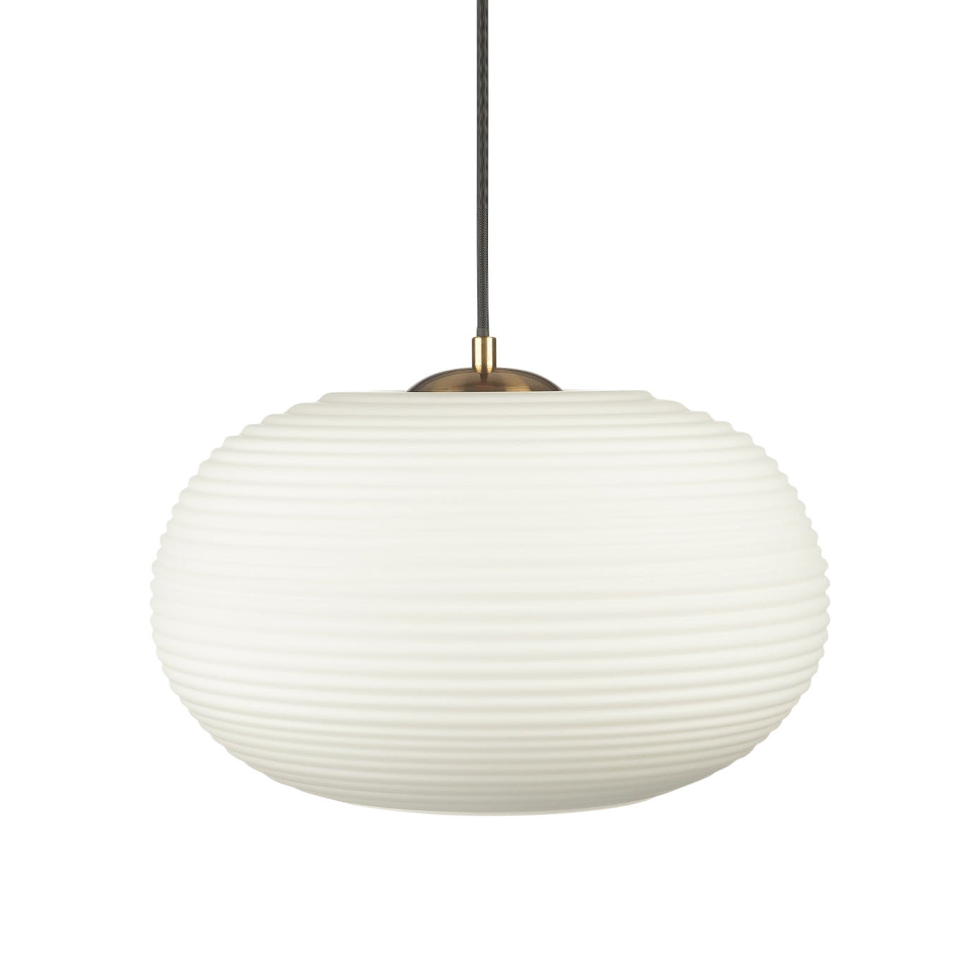 Loy Matte-White Opal Rippled Glass Pendant Lamp