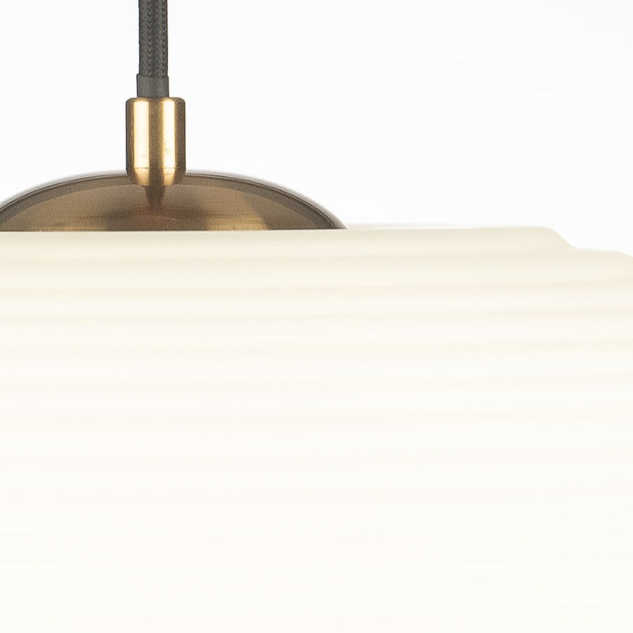 Loy Matte-White Opal Rippled Glass Pendant Lamp