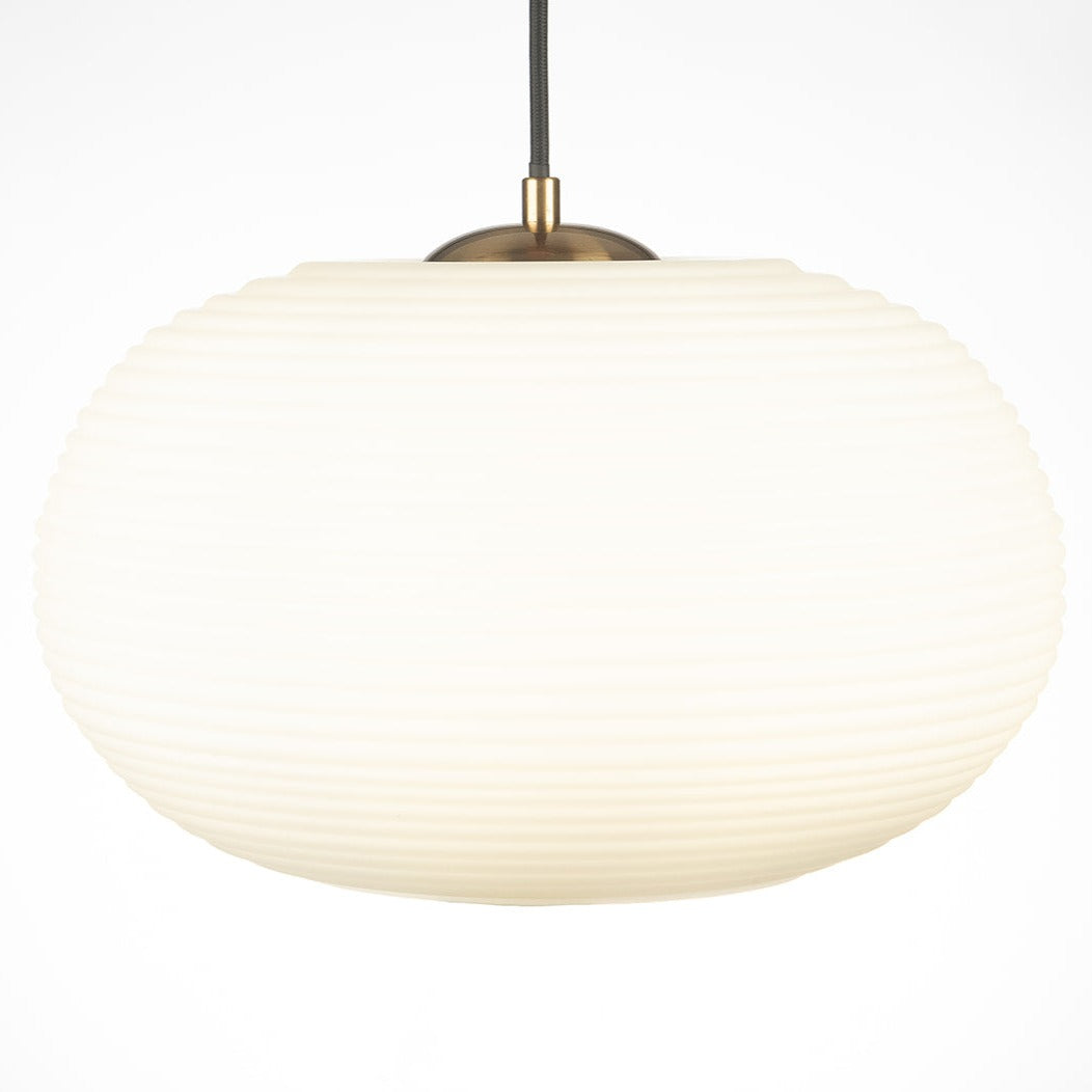 Loy Matte-White Opal Rippled Glass Pendant Lamp