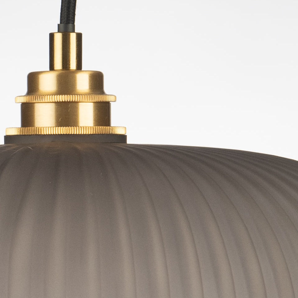 Ashter Hand-blown Lantern Pendant in Matte-Grey Glass