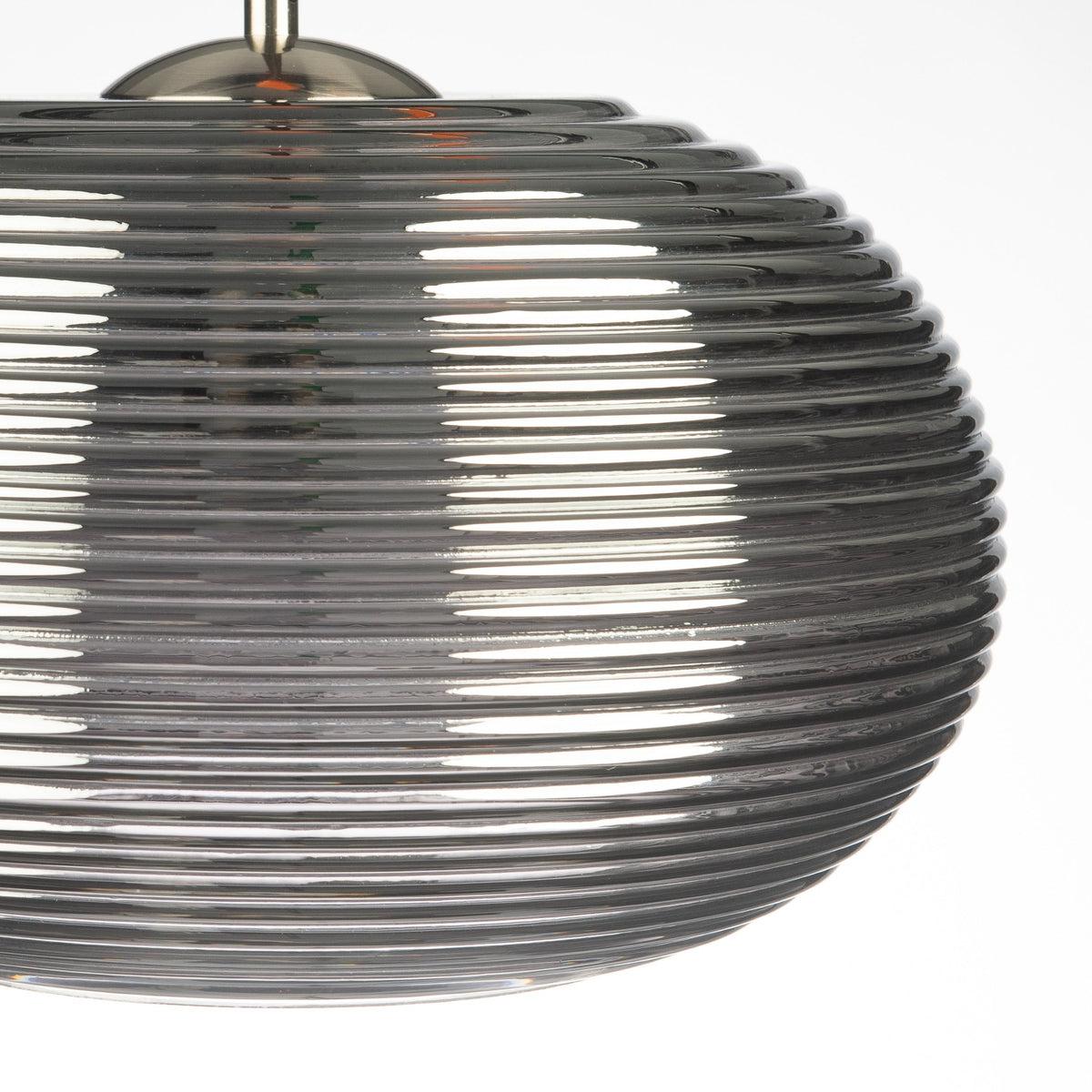 Loy Smoke Glass Rippled Pendant Lamp