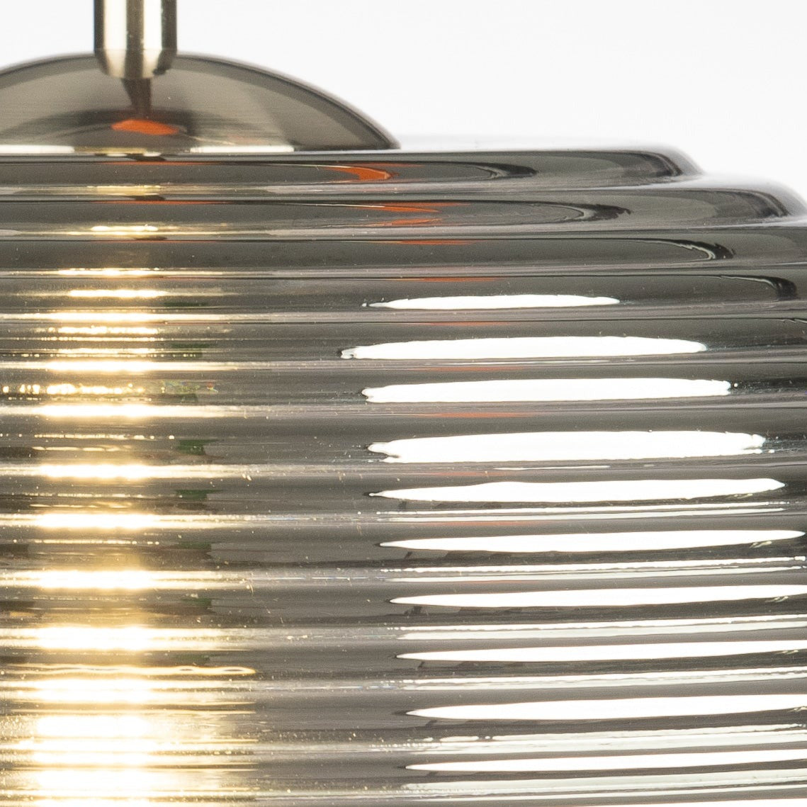 Loy Smoke Glass Rippled Pendant Lamp