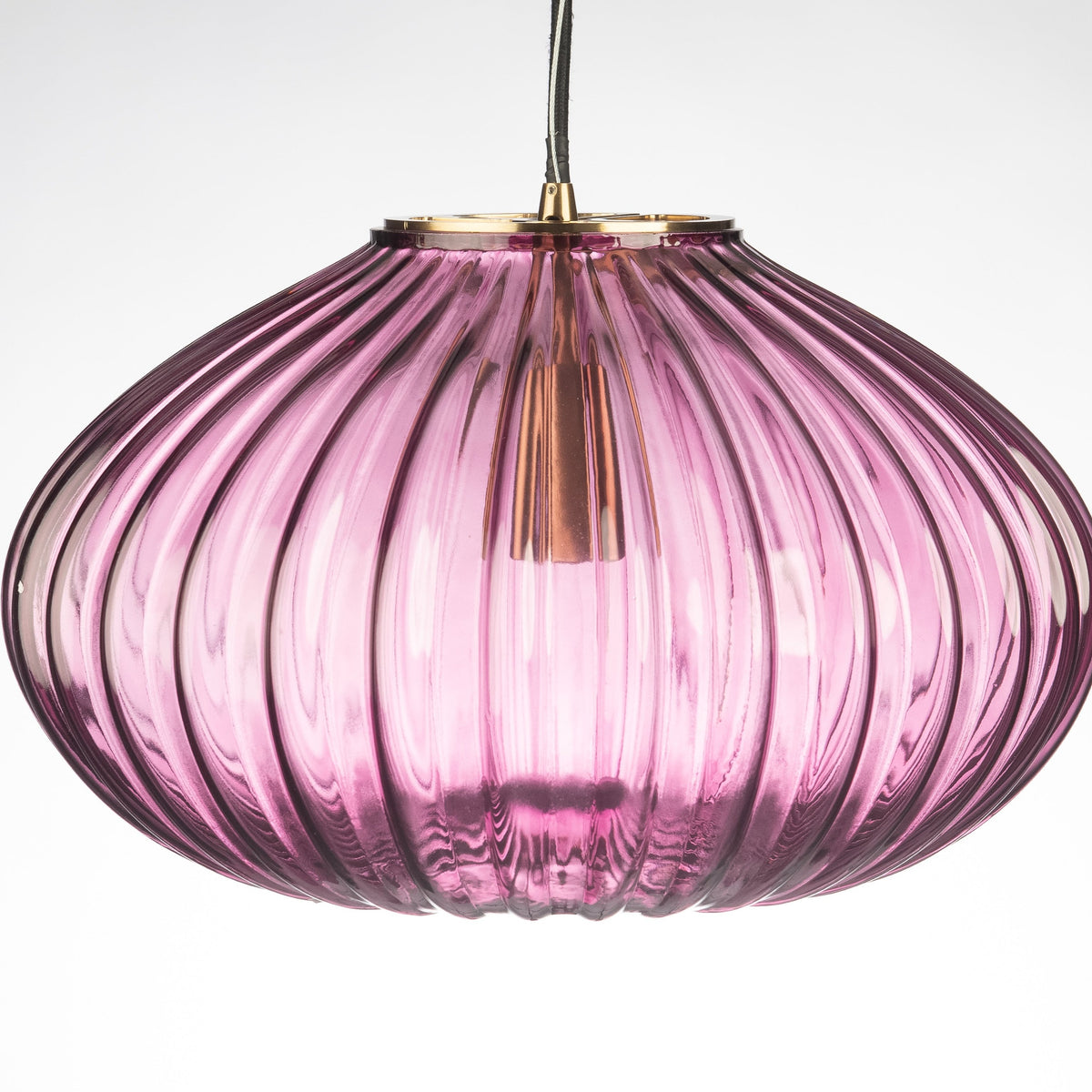 Zucca Mulberry Rippled Glass Pendant Lamp