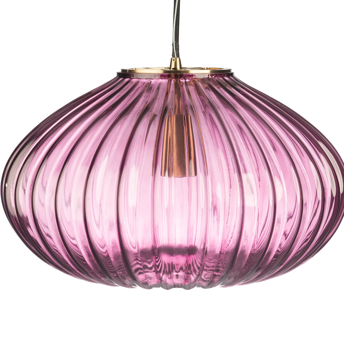 Zucca Mulberry Rippled Glass Pendant Lamp