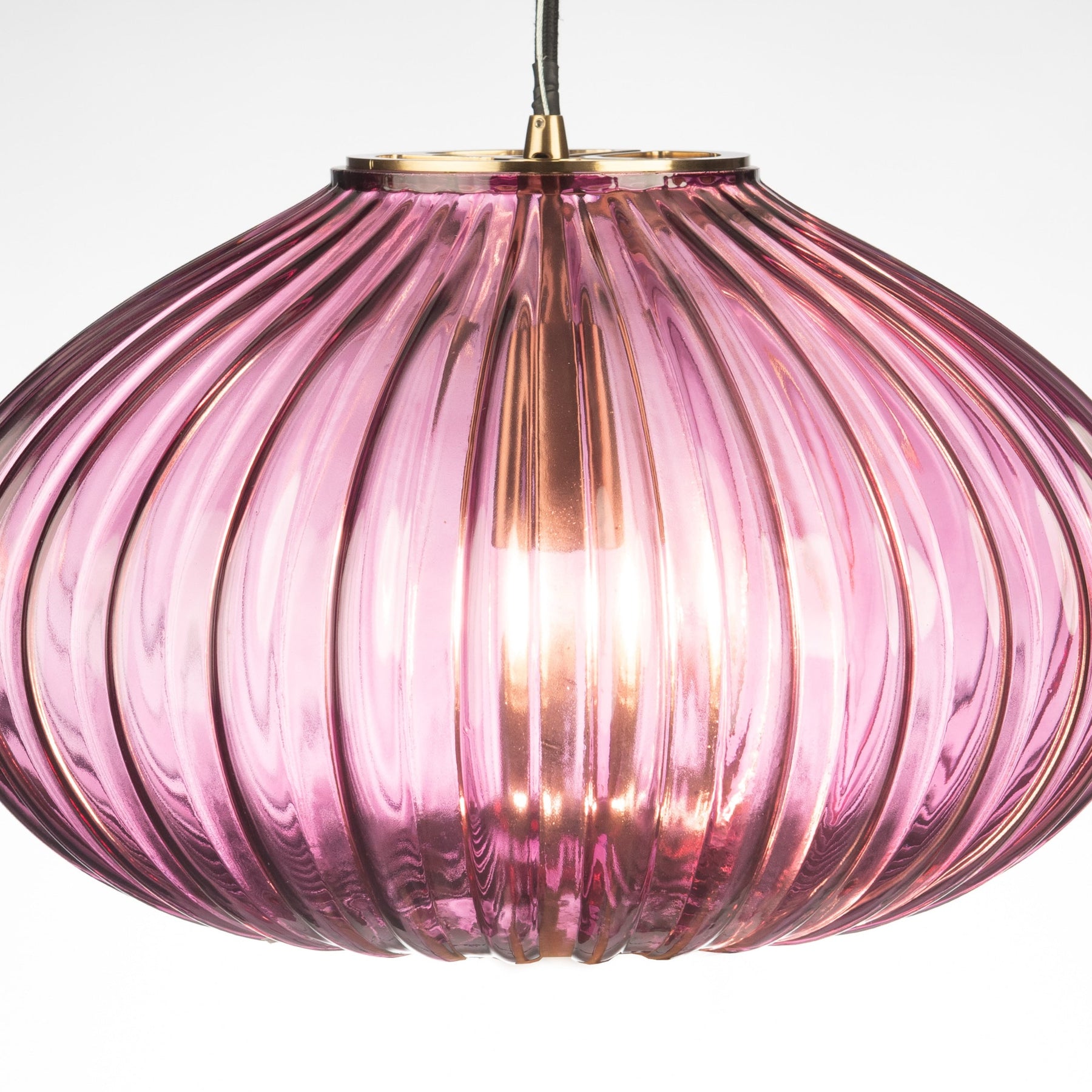 Zucca Mulberry Rippled Glass Pendant Lamp