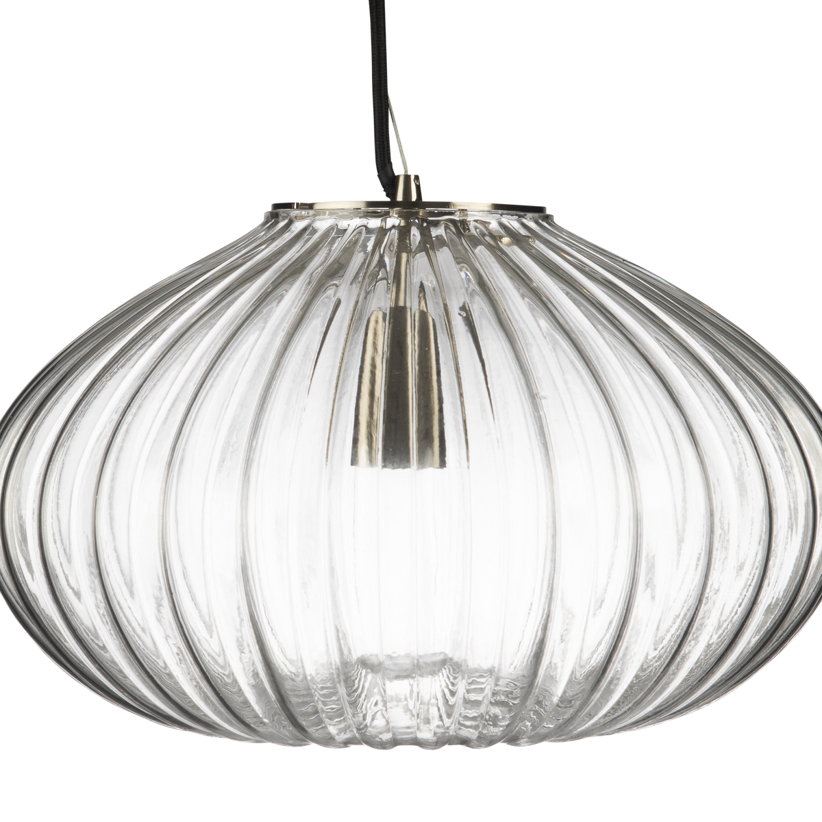 Zucca Clear Rippled Glass Pendant Lamp