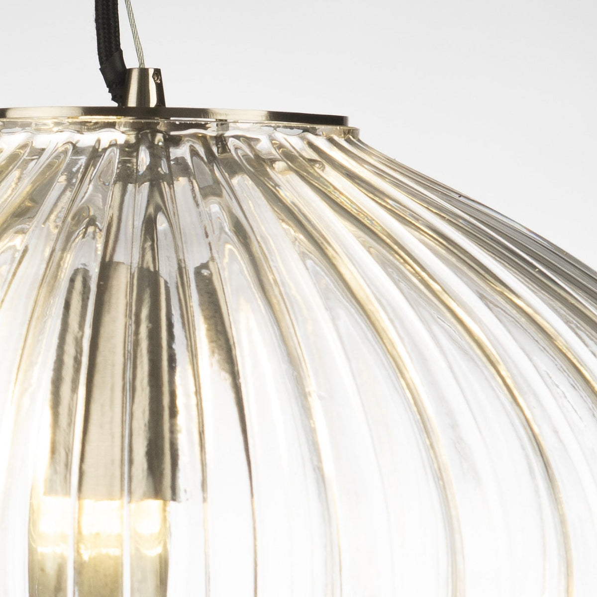 Zucca Clear Rippled Glass Pendant Lamp