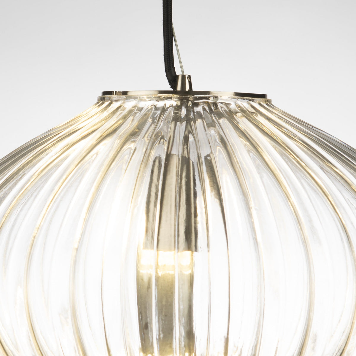 Zucca Clear Rippled Glass Pendant Lamp