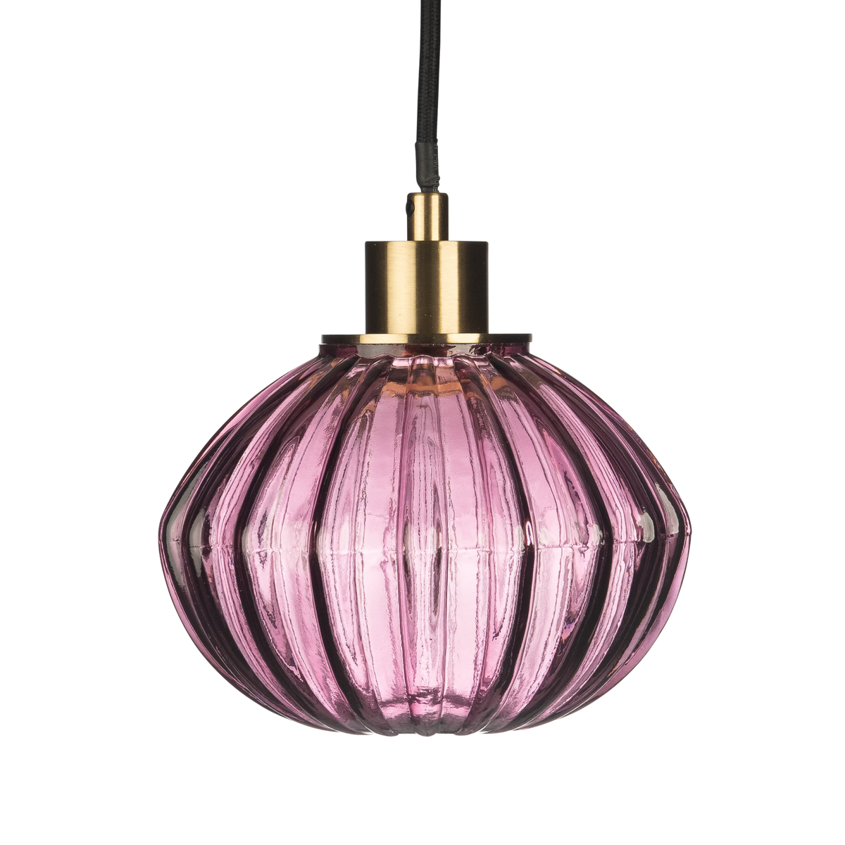 Zucca Mulberry Rippled Glass Pendant Lamp Small
