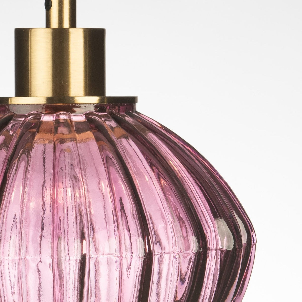 Zucca Mulberry Rippled Glass Pendant Lamp Small
