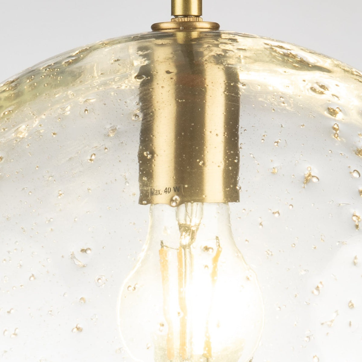 Arthur Round Pale Gold Glass Pendant