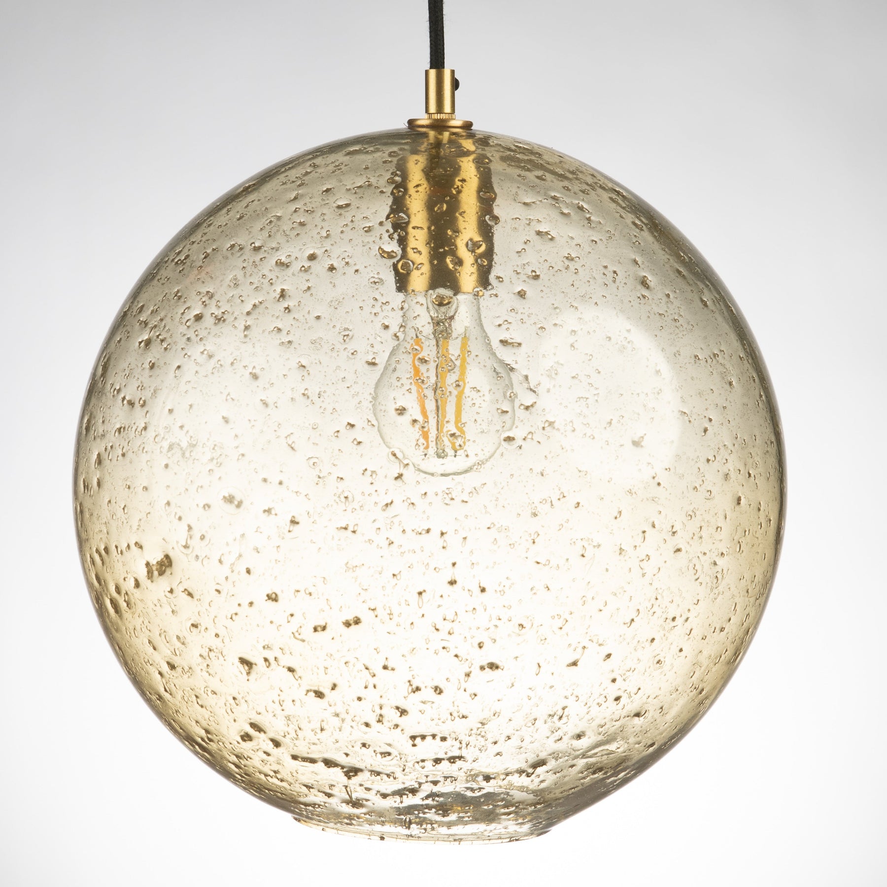 Arthur Round Pale Gold Glass Pendant