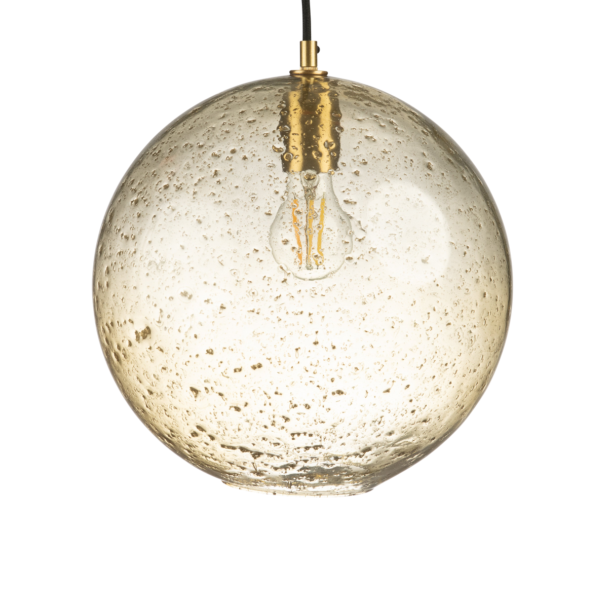 Arthur Round Pale Gold Glass Pendant