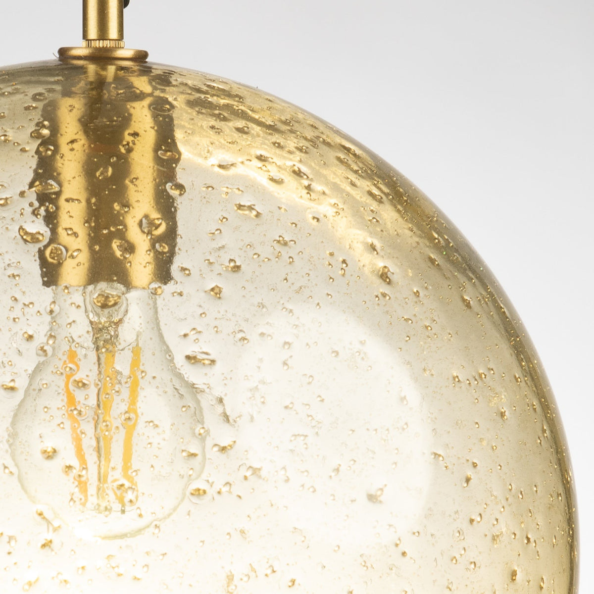 Arthur Round Pale Gold Glass Pendant