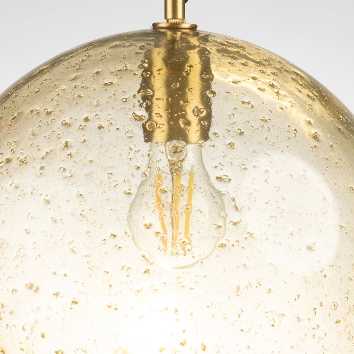 Arthur Round Pale Gold Glass Pendant