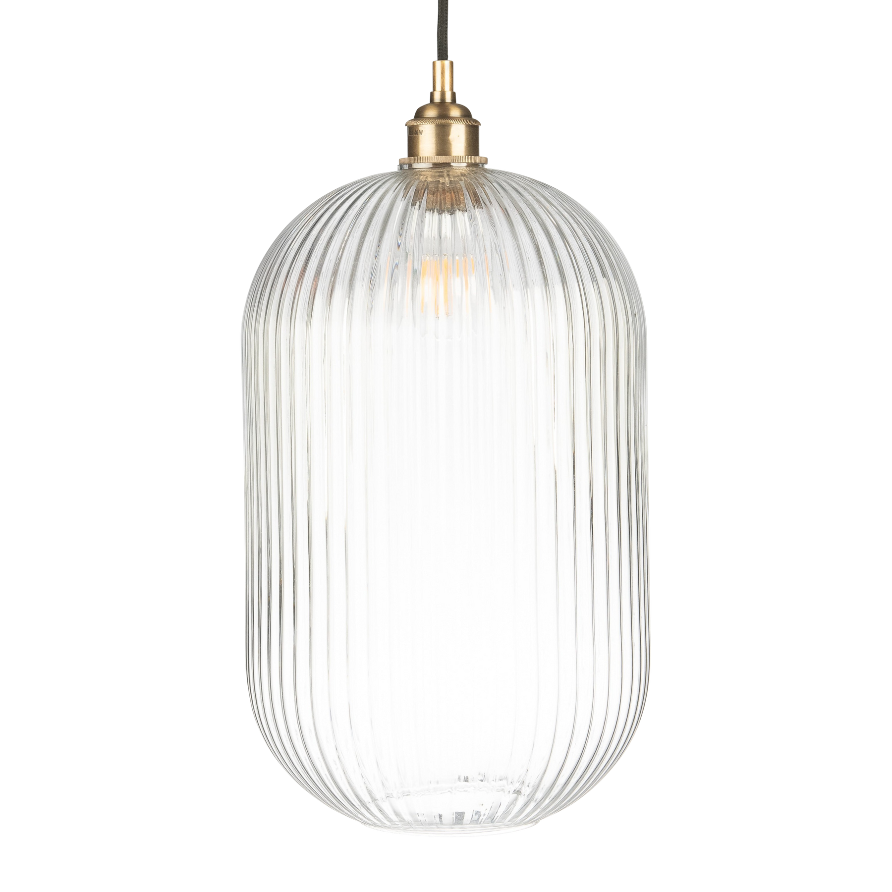 Reffro Rippled Clear Glass Column Pendant Lamp