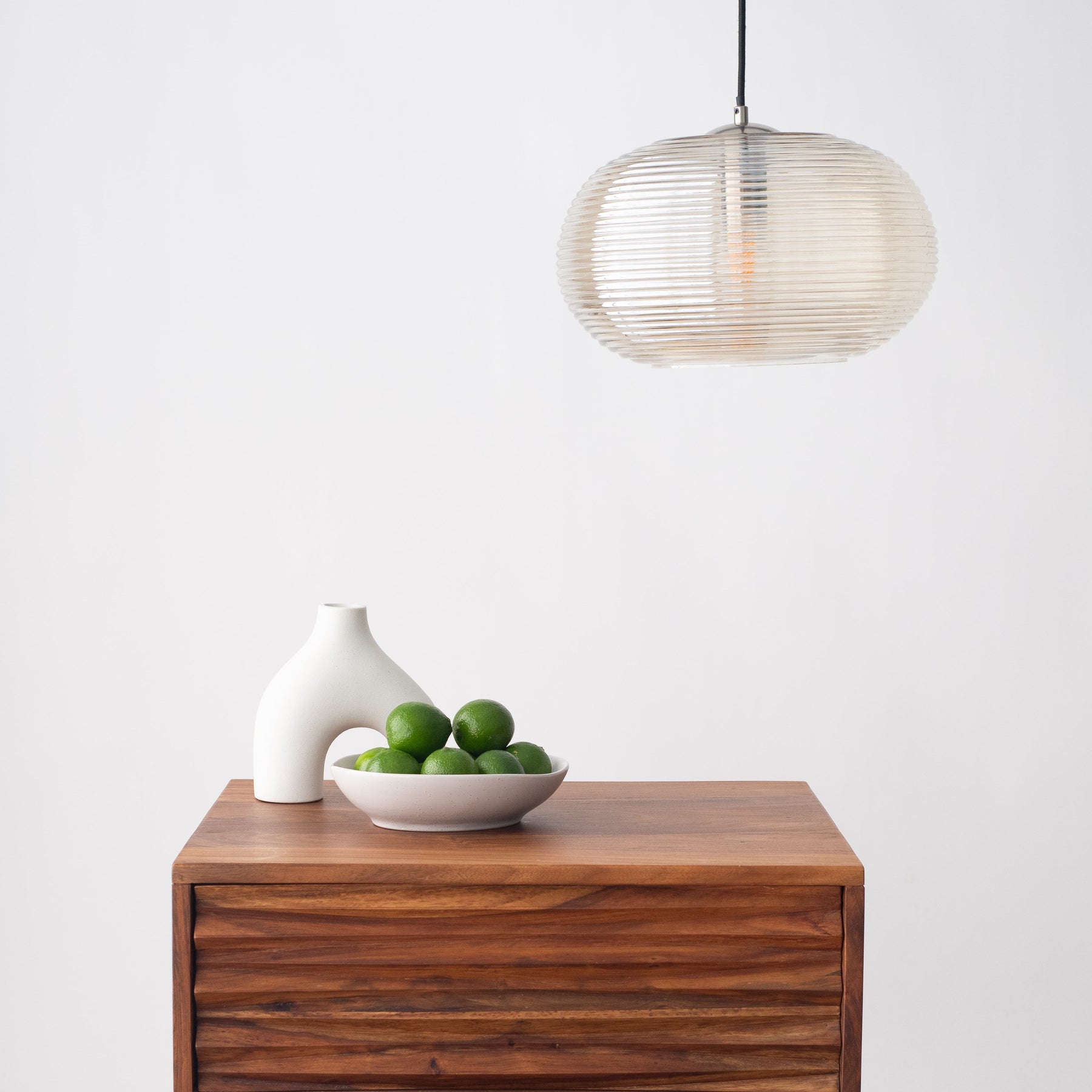 Loy Champagne Glass Rippled Pendant Lamp