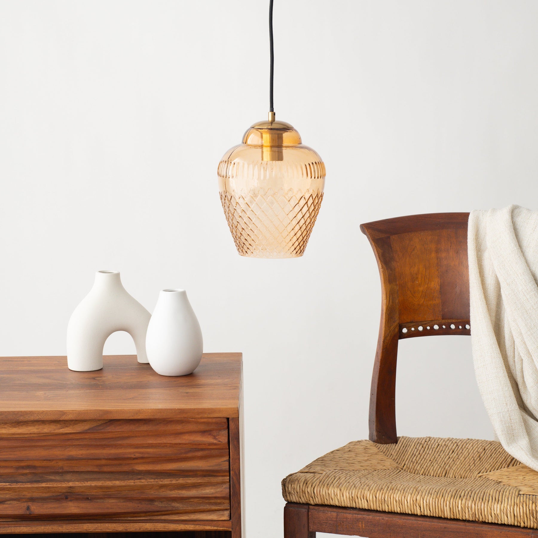 Zarz Amber Glass Pendant