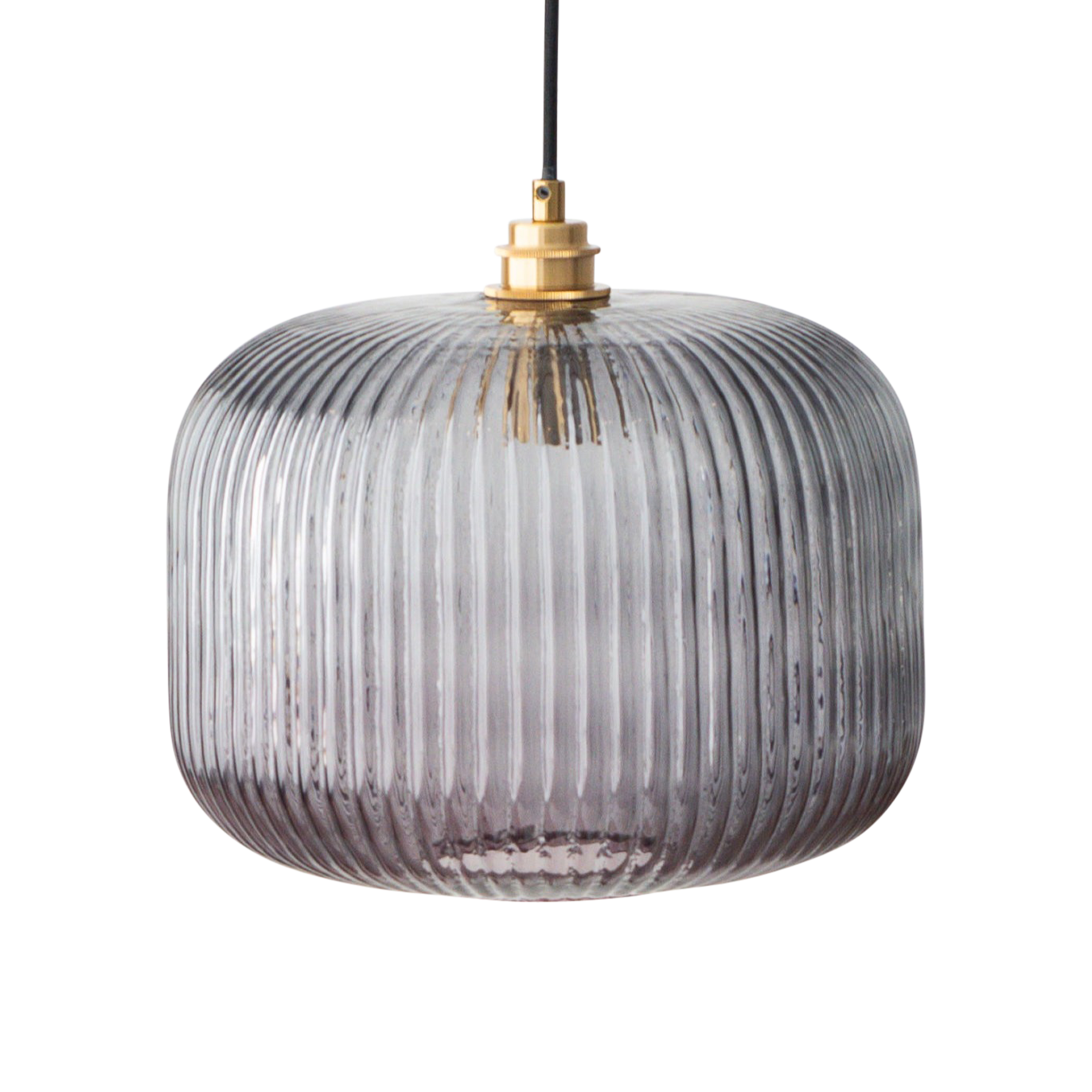 Ashter Hand-blown Lantern Pendant in Smoke Glass