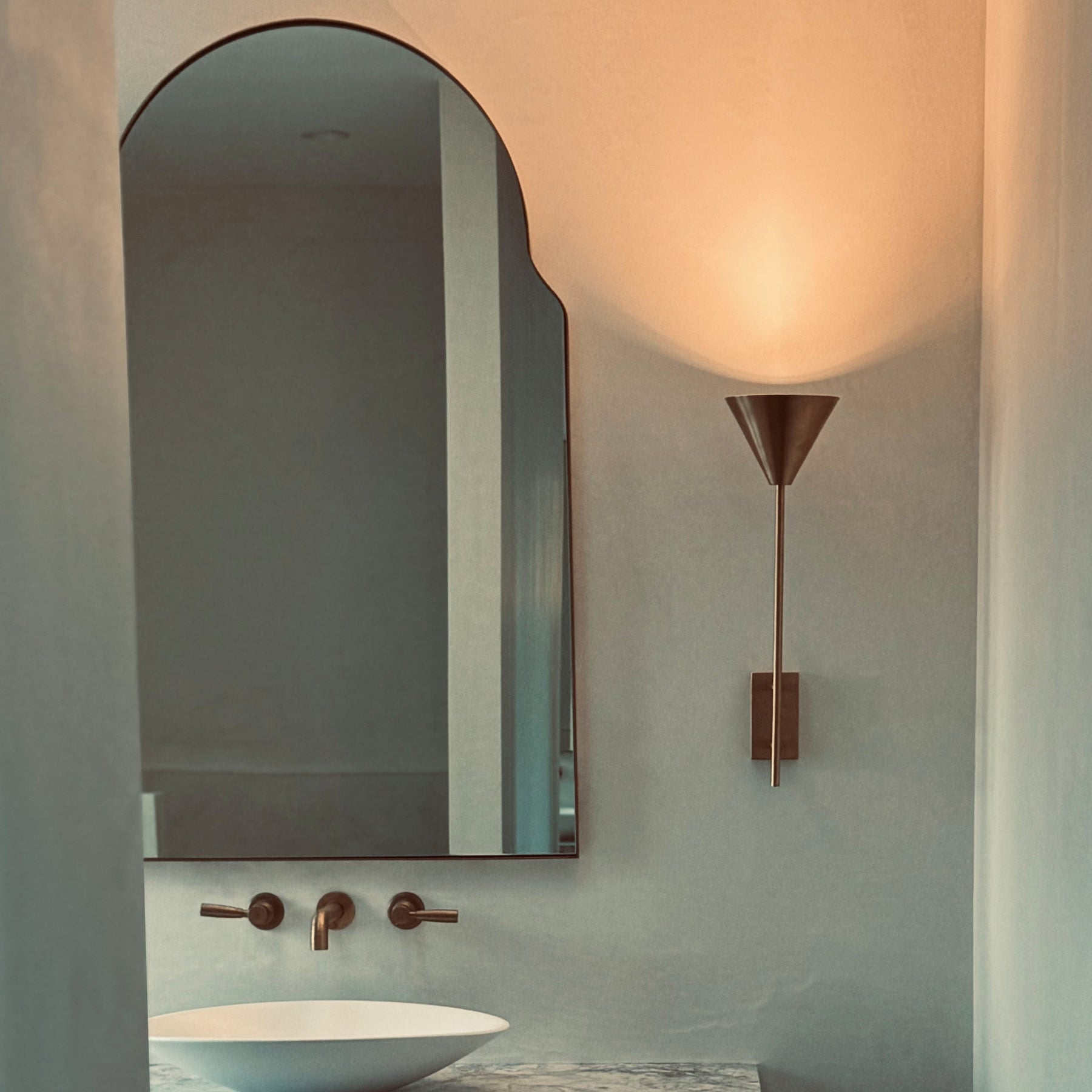 Kimi Brass Cone Wall Sconce