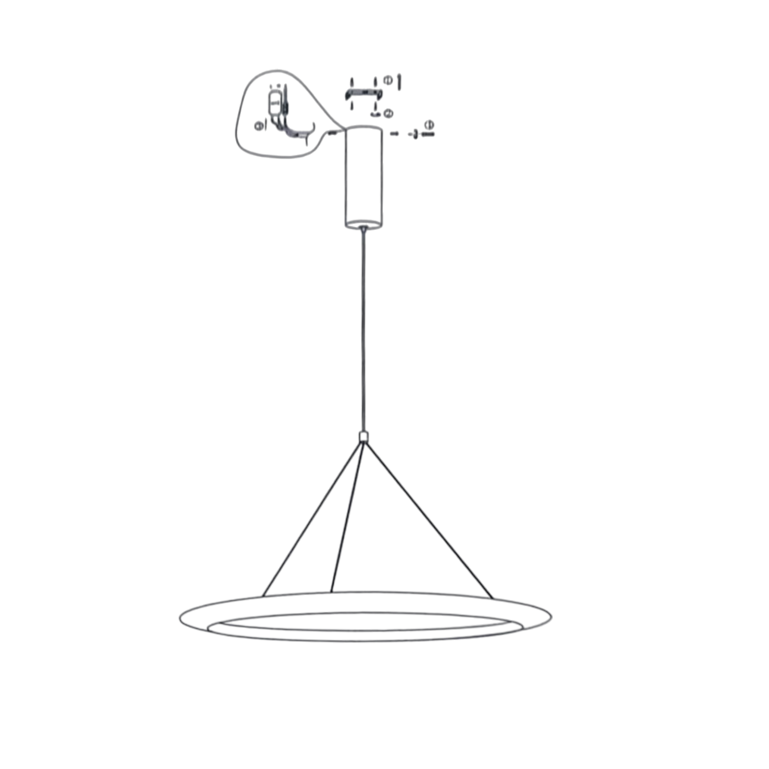 Kronus Matte White Round LED Pendant (D600mm)