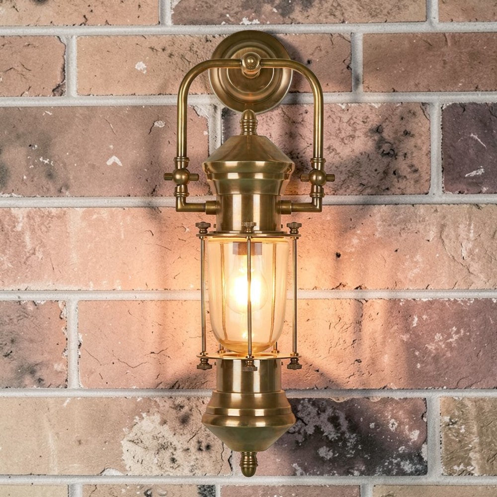 Lisbon Outdoor Wall Light Antique Brass