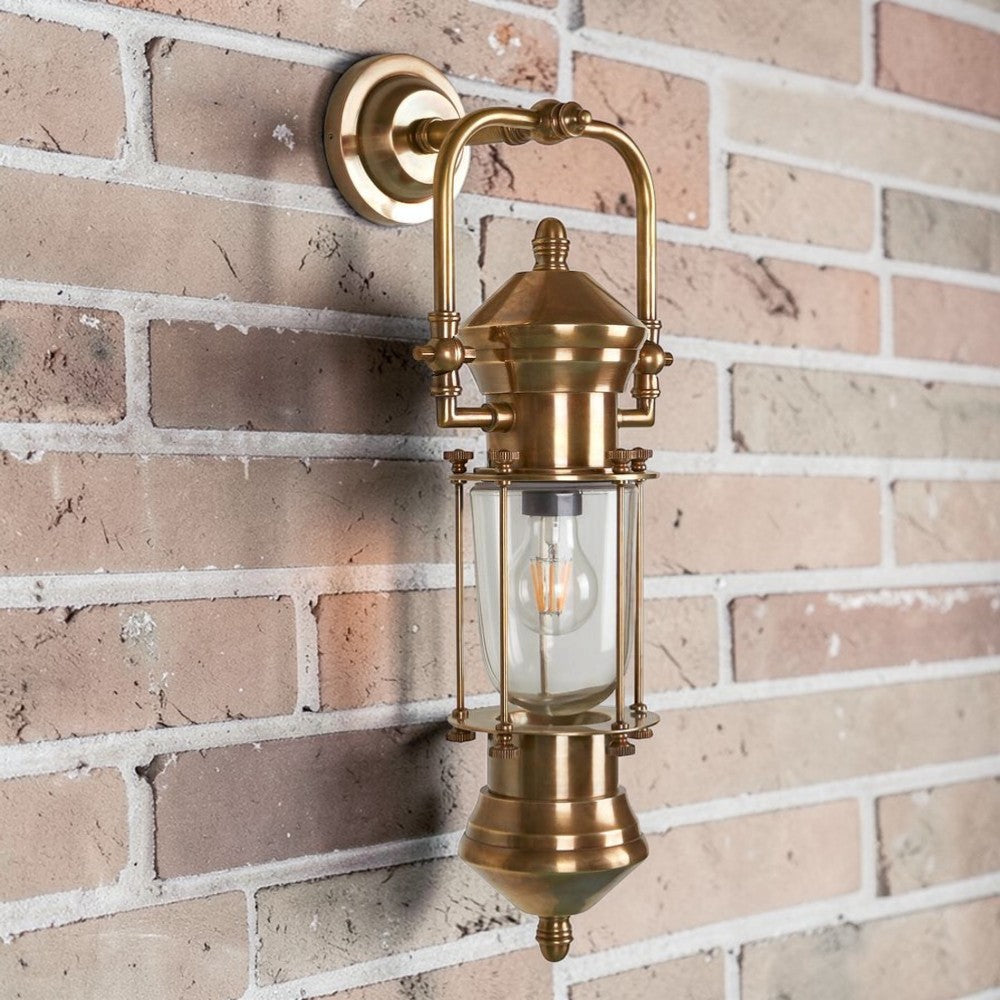 Lisbon Outdoor Wall Light Antique Brass