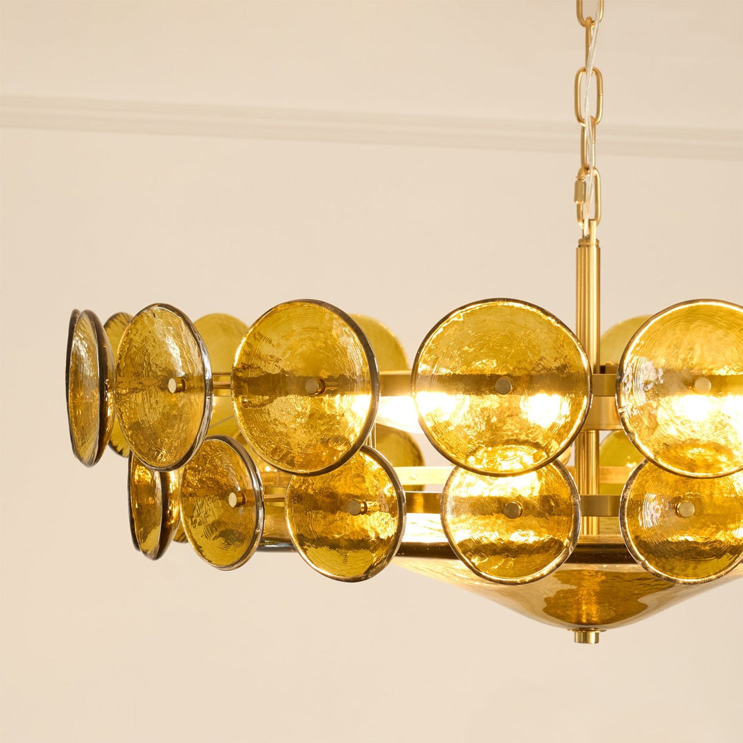 Dorata Disc Murano Chandelier - Large