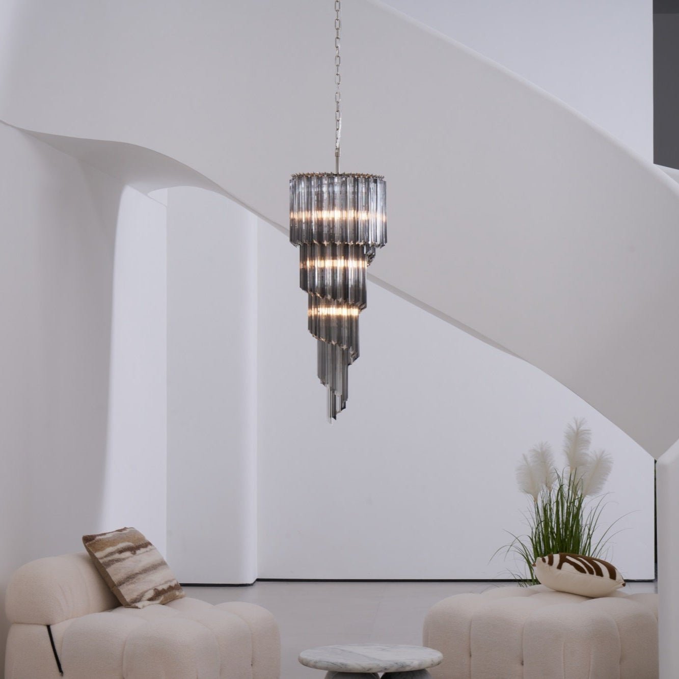 Nicola Murano Noir Spiral Chandelier - Extra Large