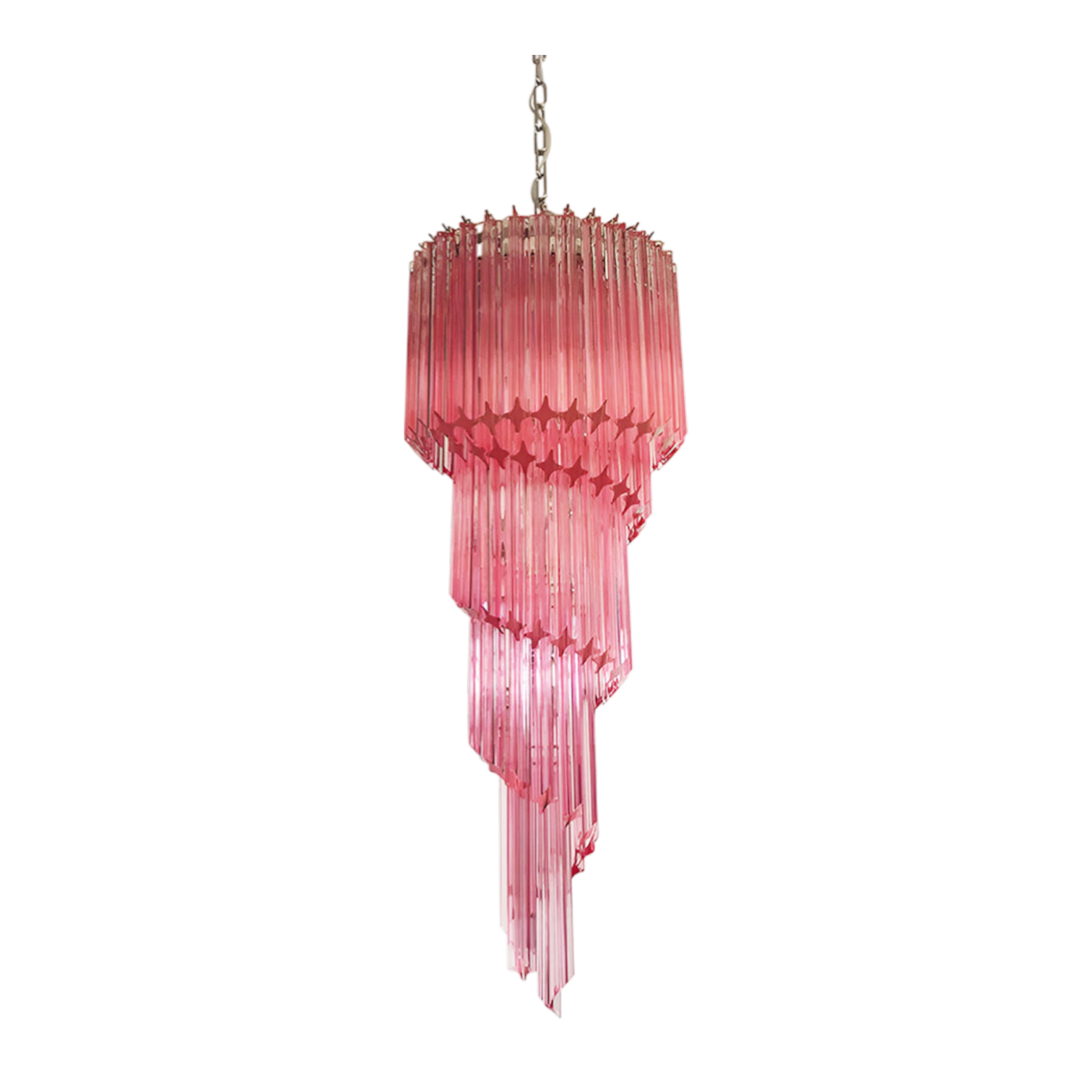 Ludovica Murano Spiral Prism Glass Chandelier