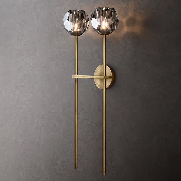 Howarth Twin-Column Crystal Ball Wall Sconce